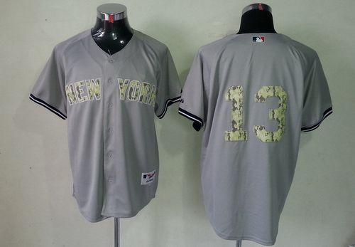Yankees #13 Alex Rodriguez Grey USMC Cool Base Stitched MLB Jersey - Click Image to Close